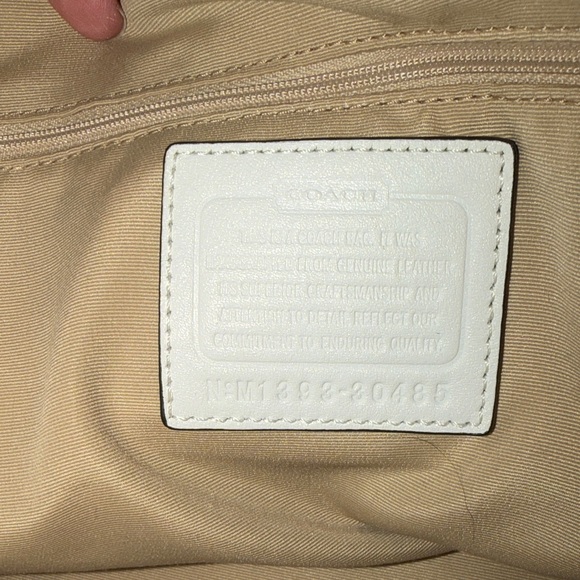 Coach White and Gray Satchel with Tan Accents - Picture 15 of 16